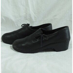 Womens LL Bean Black Leather Clogs size 8, Womens Black Work Shoes 8